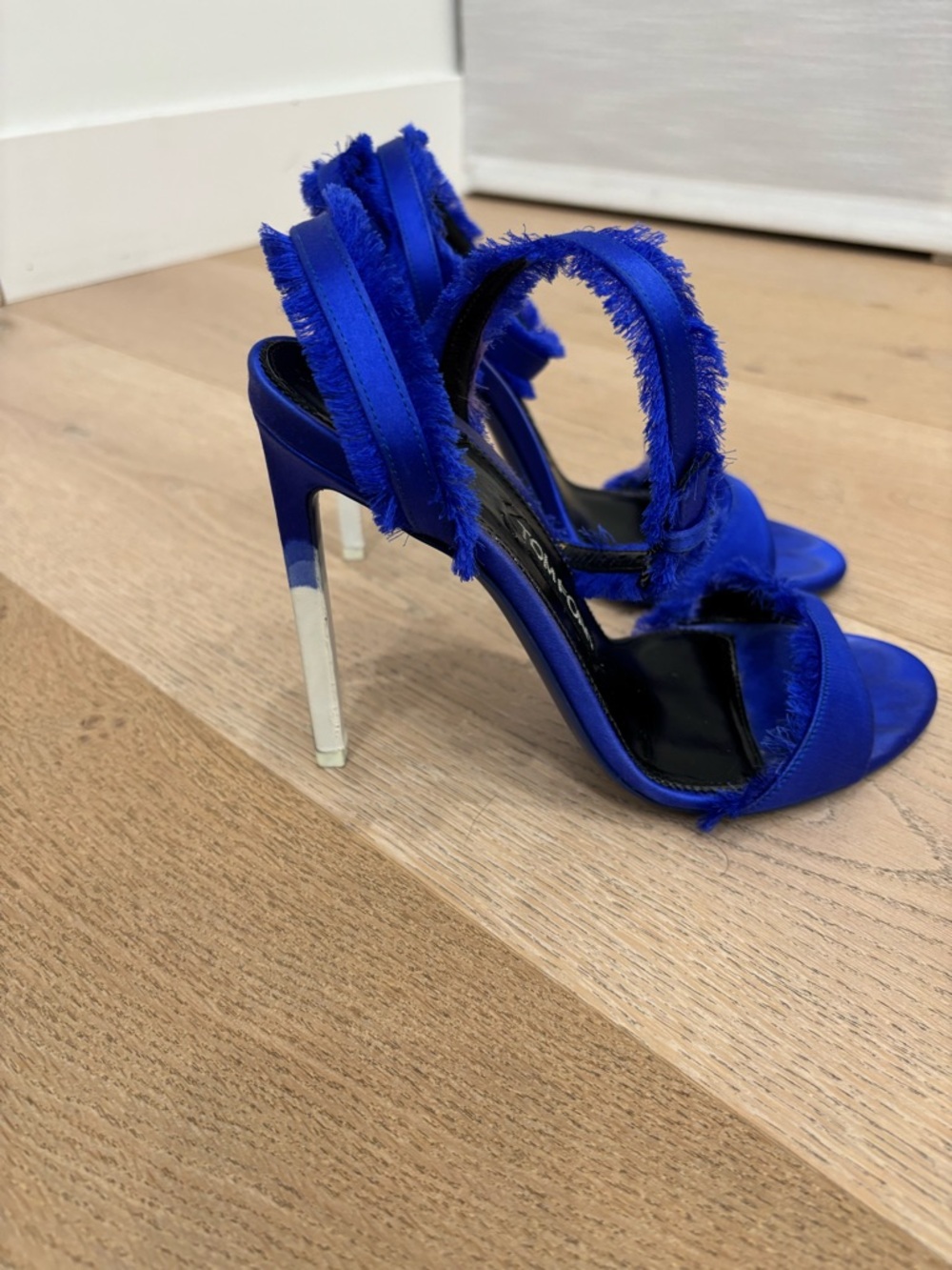 Tom Ford Satin Blue and white Heeled Sandals size 38. - Picture 2 of 12